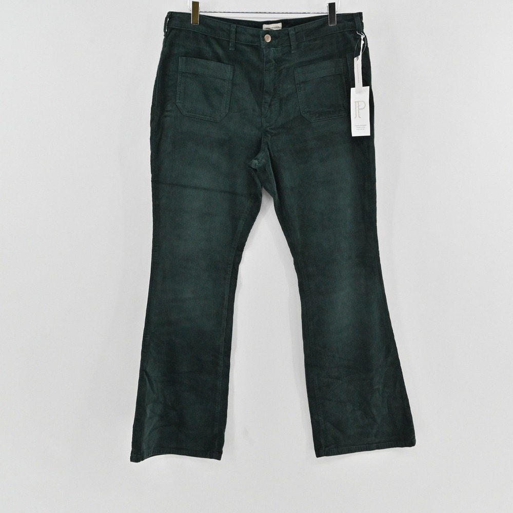 Anthropologie Pilcro Icon Flare Corduroy Pants Womens Size 33 Emerald Green